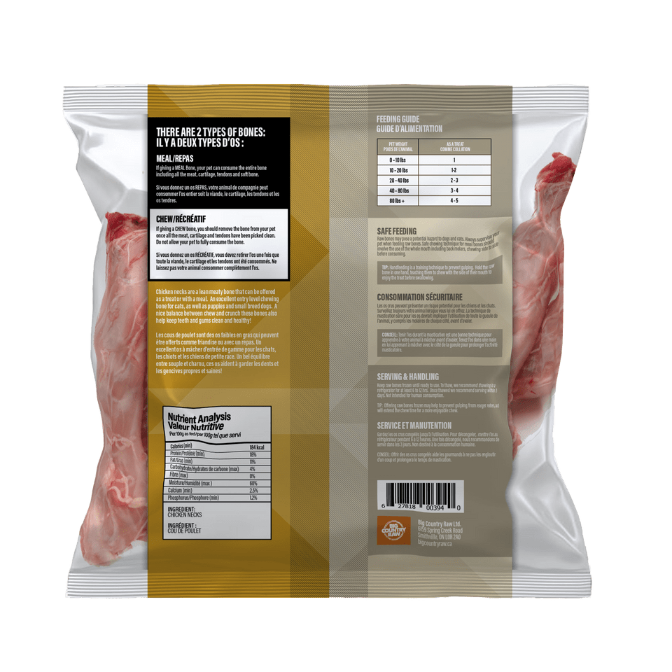 Chicken Necks - Frozen Raw Dog & Cat Treats - Big Country Raw - PetToba - Big Country Raw