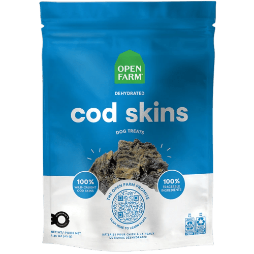 Cod Skins - Dehydrated/Air - Dried Dog Treats - Open Farm - PetToba - Open Farm