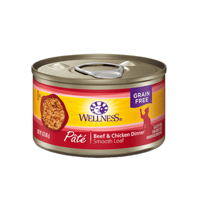 Complete Health™ Beef & Chicken Dinner Pâté Wet Cat Food 3oz/12.5 oz cans - Wellness - PetToba - Wellness