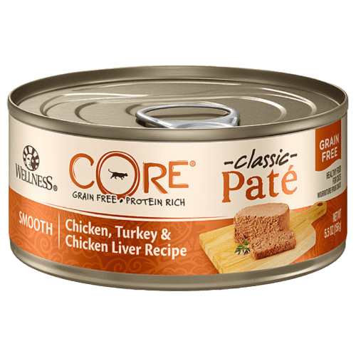 CORE® Grain - Free Chicken, Turkey & Chicken Liver Pâté Wet Cat Food 5.5oz cans - Wellness - PetToba - Wellness