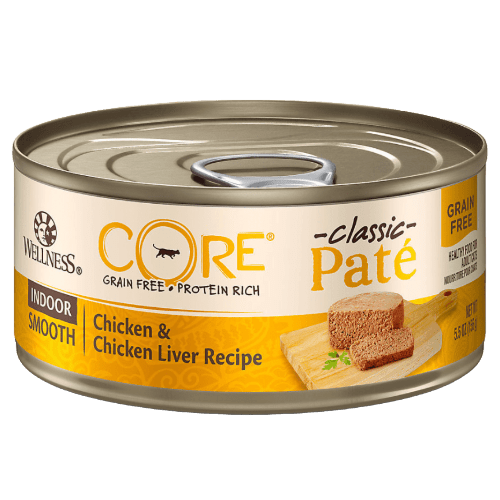 CORE® Grain - Free Indoor Chicken & Chicken Liver Pâté Wet Cat Food 5.5oz cans - Wellness - PetToba - Wellness