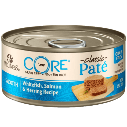 CORE® Grain - Free Whitefish, Salmon & Herring Pâté Wet Cat Food 5.5oz cans - Wellness - PetToba - Wellness