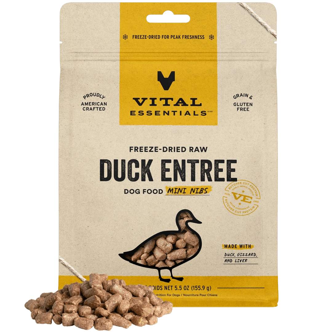 Duck Entree Mini Nibs Freeze - Dried Raw Dog Food - Vital Essentials - PetToba - Vital Essentials