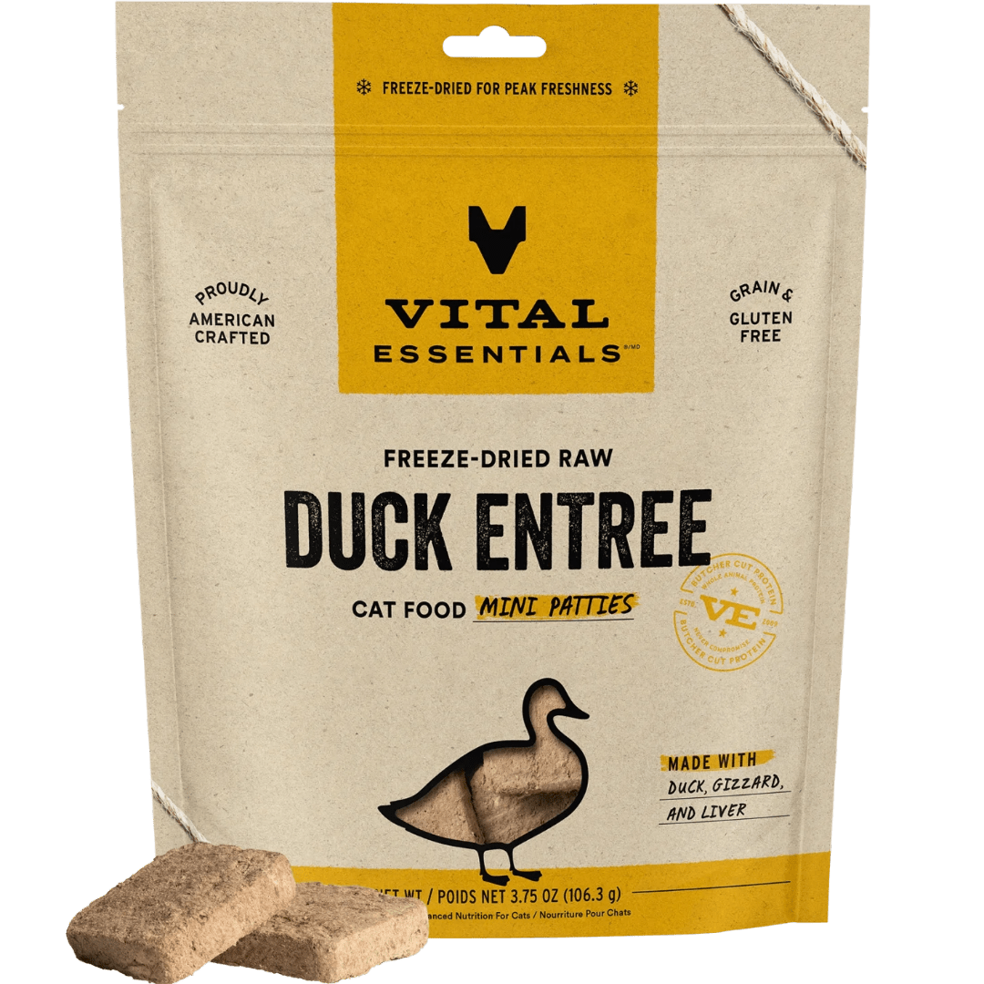 Duck Entree Mini Patties Freeze - Dried Raw Cat Food - Vital Essentials - PetToba - Vital Essentials