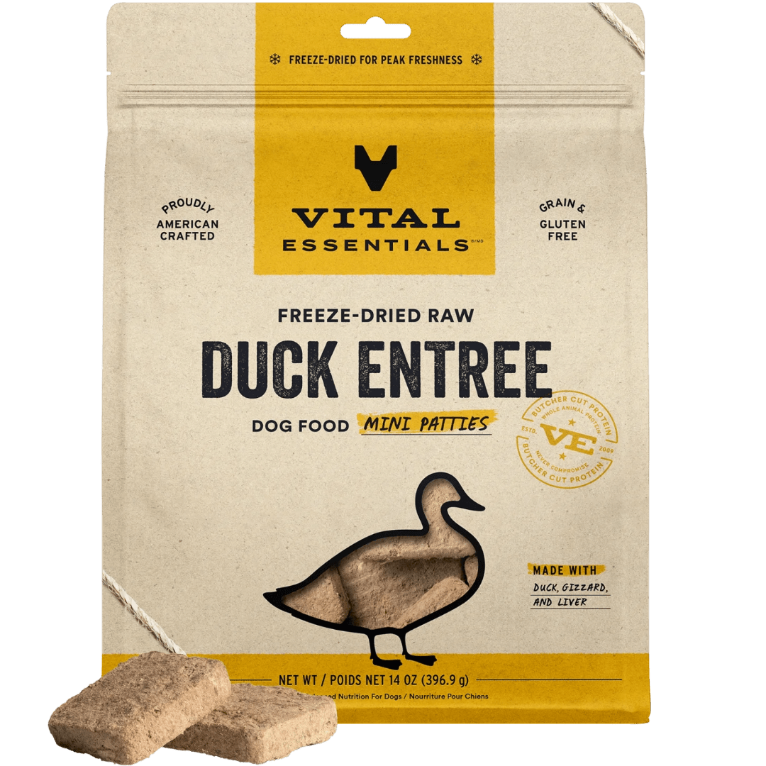 Duck Entree Mini Patties Freeze - Dried Raw Dog Food - Vital Essentials - PetToba - Vital Essentials