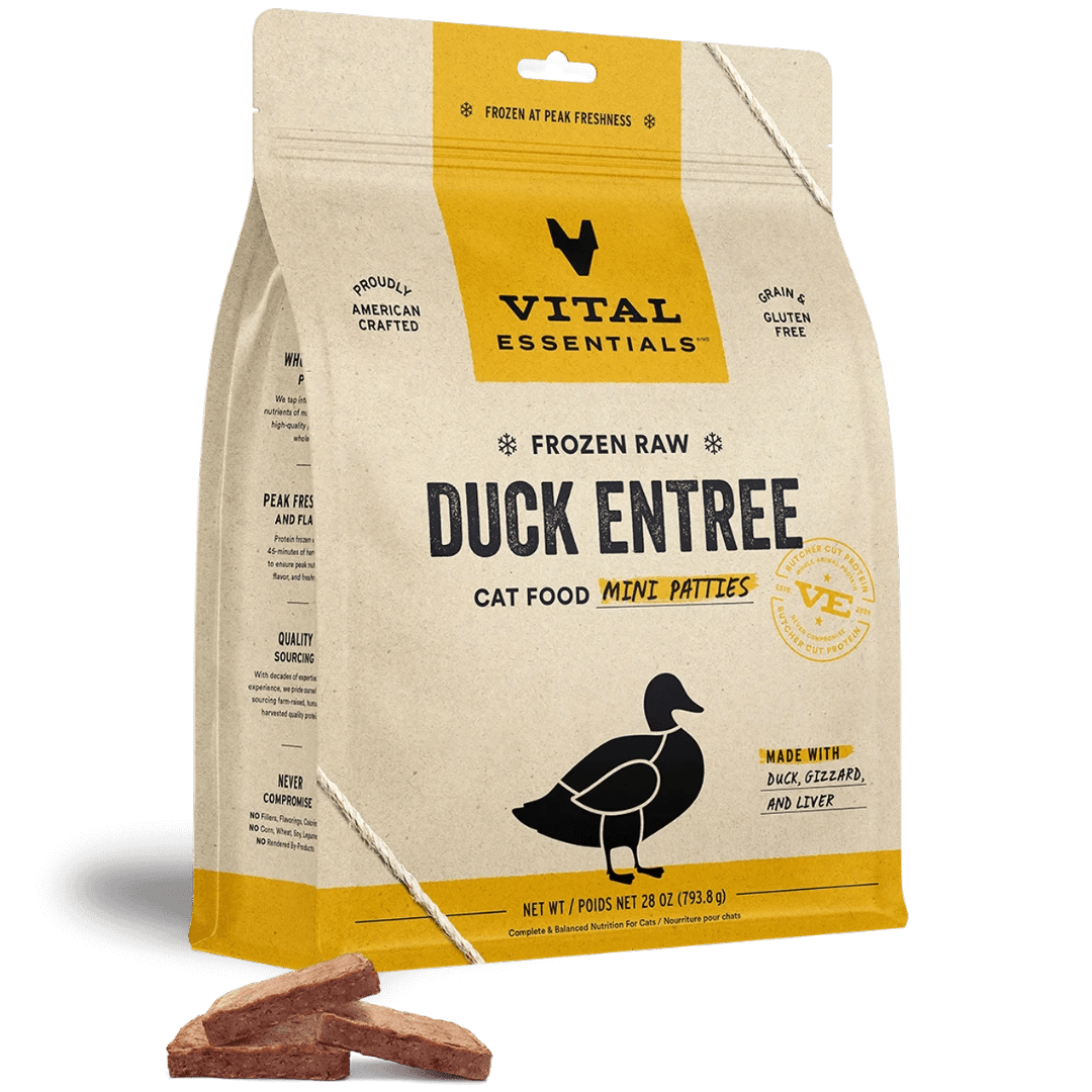 Duck Mini Patties - Frozen Raw Cat Food - Vital Essentials - PetToba - Vital Essentials