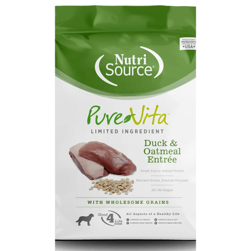 Duck & Oatmeal Entrée Limited Ingredient Dog Food - PureVita - NutriSource - Dry Dog Food - PetToba - NutriSource