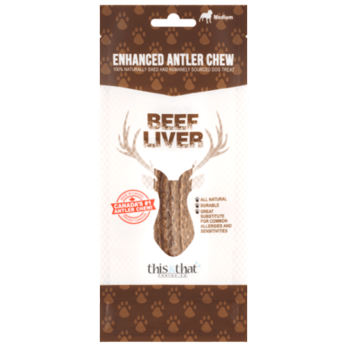 Enhanced Antler Chew Beef Liver Medium 6.5" - This & That - PetToba - This & That