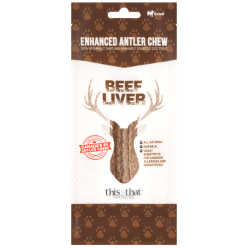 Enhanced Antler Chew Beef Liver Small 5.5" - This & That - PetToba - This & That