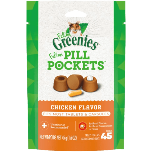 Feline Greenies™ Pill Pockets Treats for Cats, Chicken Flavour, 45g (45 Treats) - Greenies - PetToba - Greenies