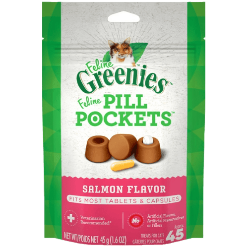 Feline Greenies™ Pill Pockets Treats for Cats, Salmon Flavour, 45g (45 Treats) - Greenies - PetToba - Greenies