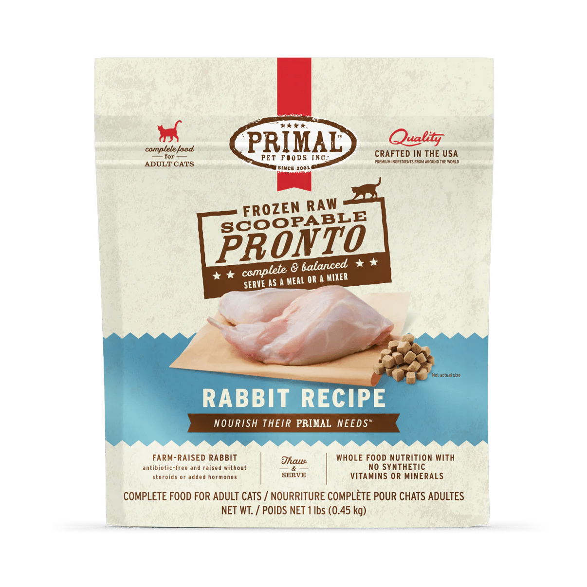 Feline Raw Frozen Pronto Rabbit - Frozen Raw Cat Food - Primal Pet Foo ...