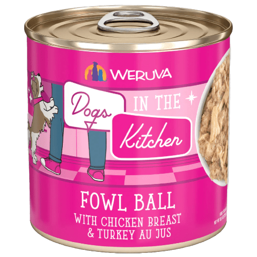 Fowl Ball (Chicken & Turkey Au Jus ) Canned Dog Food 10 oz. - Dogs in the Kitchen - PetToba - Dogs in the Kitchen