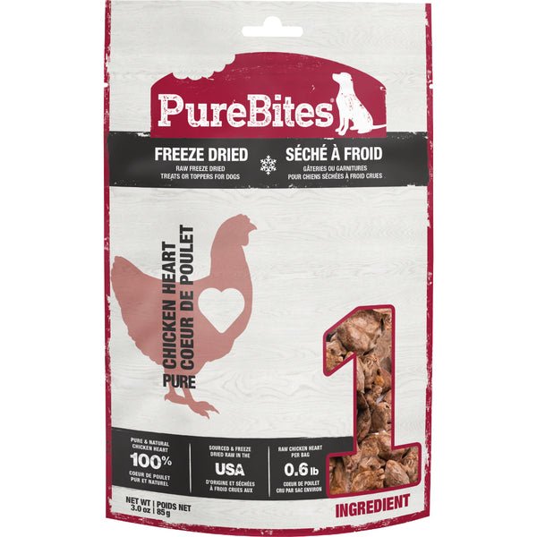 Freeze Dried Chicken Heart - Dog Treats - PureBites - PetToba - PureBites