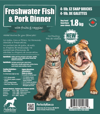 Freshwater Fish & Pork Dinner with Fruits & Veggies - Frozen Raw Dog & Cat Food - Perfectly Raw - PetToba - Perfectly Raw