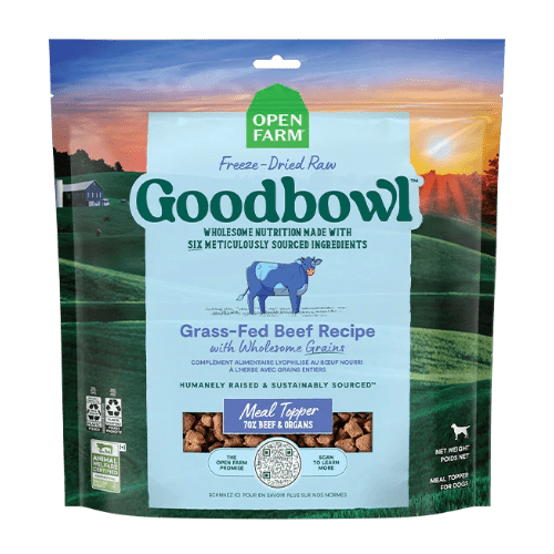 Goodbowl Grass - Fed Beef Recipe - Freeze Dried Raw Topper - Open Farm - PetToba - Open Farm