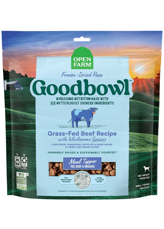Goodbowl Grass-Fed Beef Recipe - Freeze Dried Raw Topper - Open Farm - PetToba-Open Farm