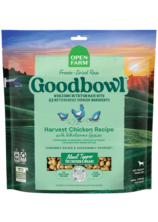 Goodbowl Harvest Chicken Recipe - Freeze Dried Raw Topper - Open Farm - PetToba-Open Farm