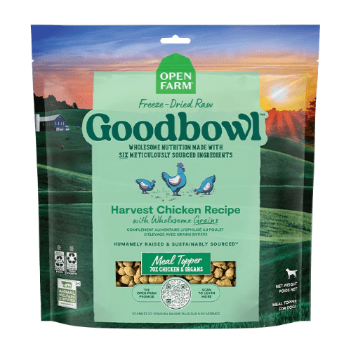 Goodbowl Harvest Chicken Recipe - Freeze Dried Raw Topper - Open Farm - PetToba - Open Farm