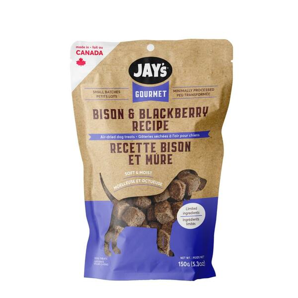 Gourmet Bison & Blackberry Recipe - Air - Dried Dog Treats - Jay's - PetToba - Jay's