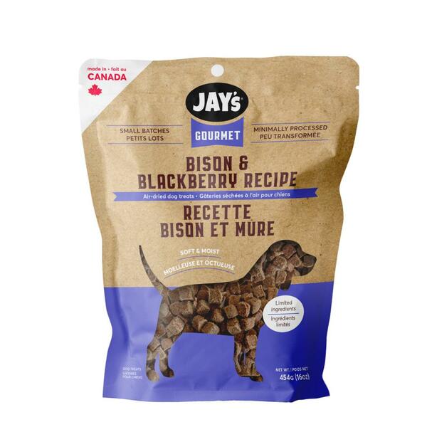 Gourmet Bison & Blackberry Recipe - Air - Dried Dog Treats - Jay's - PetToba - Jay's