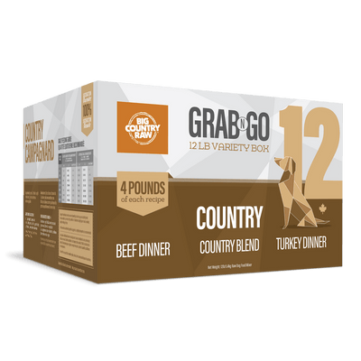 Grab N Go Country (Country Blend, Beef & Turkey Dinner) - Frozen Raw Dog Food - Big Country Raw - PetToba - Big Country Raw