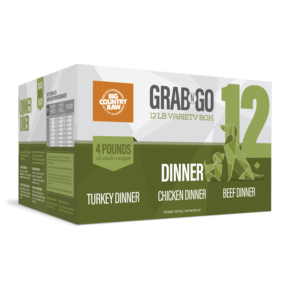 Grab N Go Dinner (Chicken, Beef & Turkey Dinner) - Frozen Raw Dog Food - Big Country Raw - PetToba - Big Country Raw