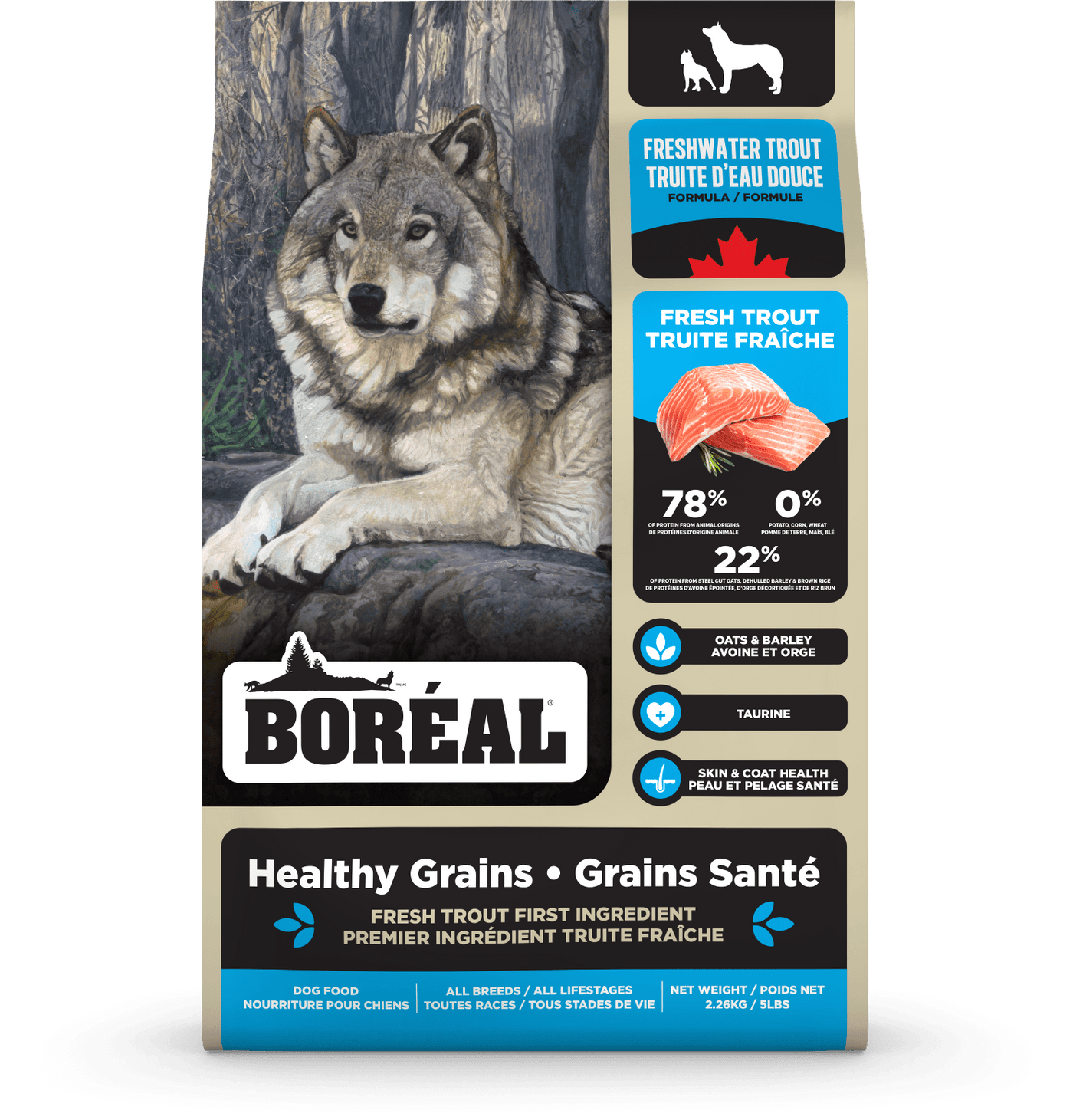 Healthy Grains Freshwater Trout - Dry Dog Food - BORÉAL - PetToba - Boreal