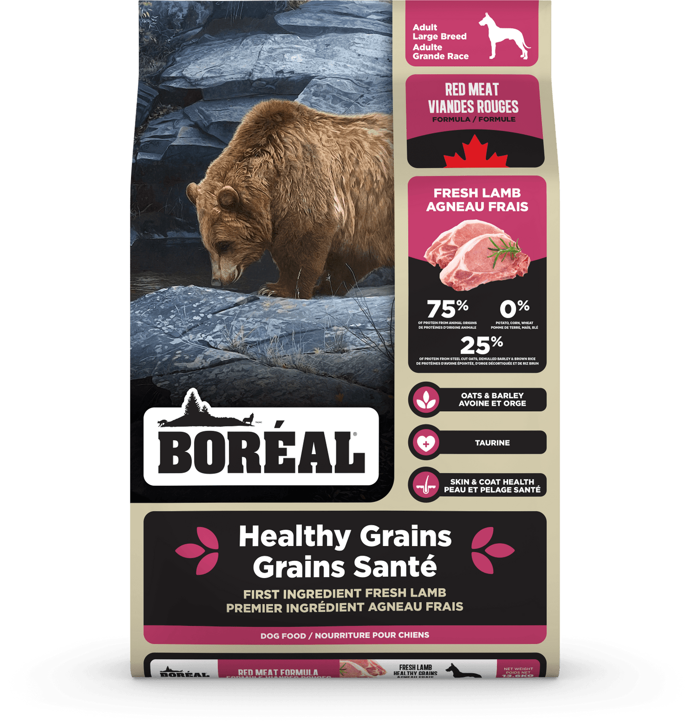 Healthy Grains Large Breed Red Meat - Dry Dog Food - BORÉAL - PetToba - Boreal