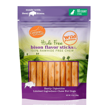 Hide-Free Bison Sticks - Dog Chew - Canine Naturals - PetToba-Canine Naturals