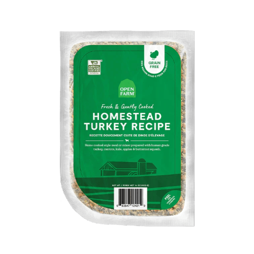 Homestead Turkey Gently Cooked Recipe - Cooked Frozen Raw Food - Open Farm - PetToba - Open Farm