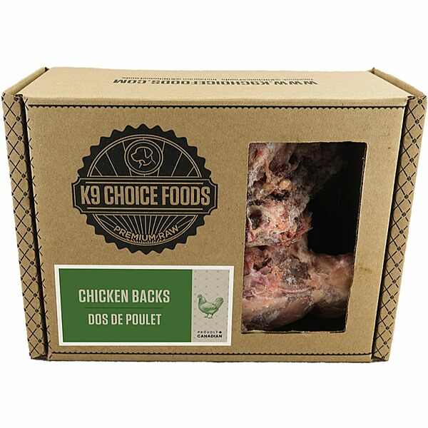 K9 Choice - Chicken Backs 0.91kg (2 lb)- Frozen Raw Dog Chew - PetToba-K9 Choice Foods