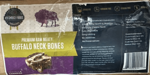 K9 Choice - Meaty Buffalo Neck Bones, Frozen Dog Chew - PetToba - K9 Choice Foods