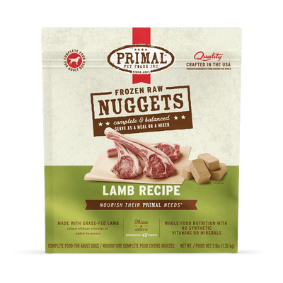 Lamb Canine Raw Nuggets - Frozen Dog Food - Primal Pet Foods - PetToba - Primal Pet Foods