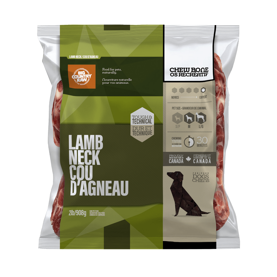 Lamb Neck Bone - Frozen Raw Dog Treats - Big Country Raw - PetToba - Big Country Raw