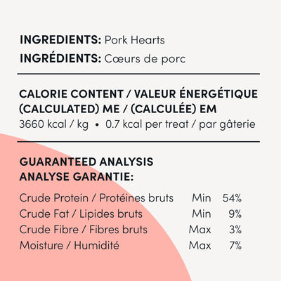 Mini Trainers Freeze Dried Pork Hearts - Dog Treats - Crumps' Naturals - PetToba - Crumps' Naturals