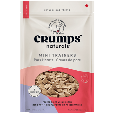 Mini Trainers Freeze Dried Pork Hearts - Dog Treats - Crumps' Naturals - PetToba - Crumps' Naturals
