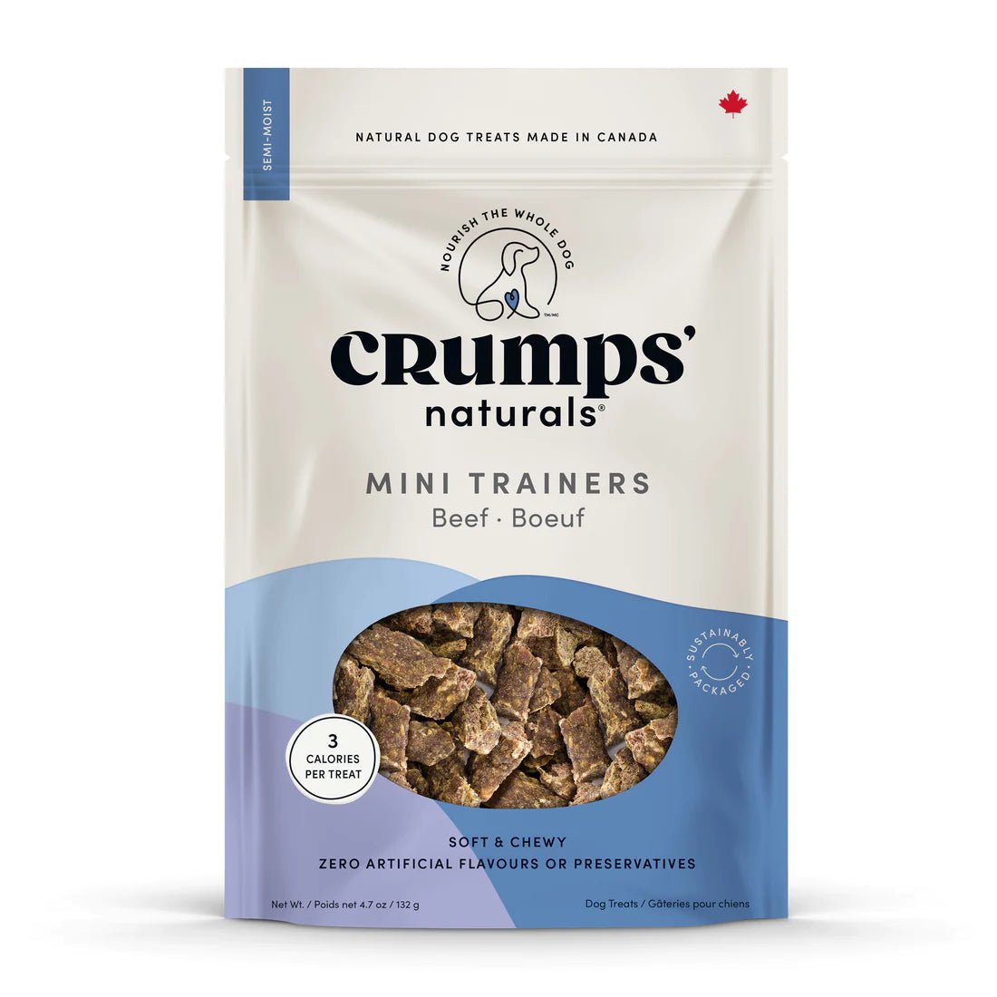 Mini Trainers Semi-moist Beef Dog Treats 4.2 oz - Crumps' Naturals - PetToba-Crumps' Naturals