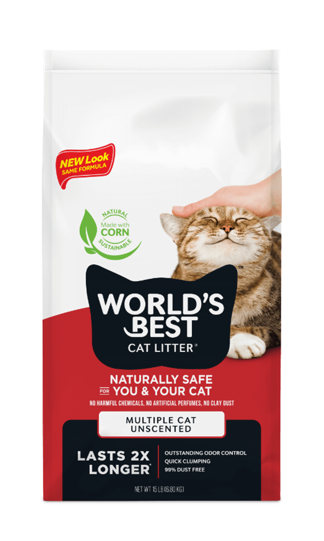 Multiple Cat Unscented Clumping Cat Litter - World's Best - PetToba - World's Best