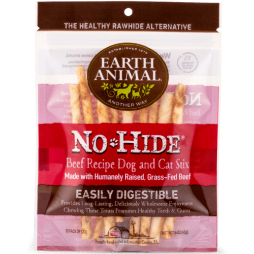 NoHide Chew Grass Fed Beef Stix (10pk) - Dog Chews - Earth Animal - PetToba - Earth Animal