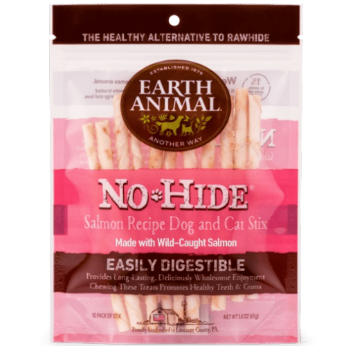 NoHide Chew Wild Caught Salmon Stix (10pk) - Dog Chews - Earth Animal - PetToba - Earth Animal