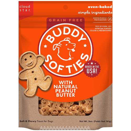 Peanut Butter Grain Free Soft & Chewy Treats 5 oz - Buddy Biscuits - PetToba - Buddy Biscuits