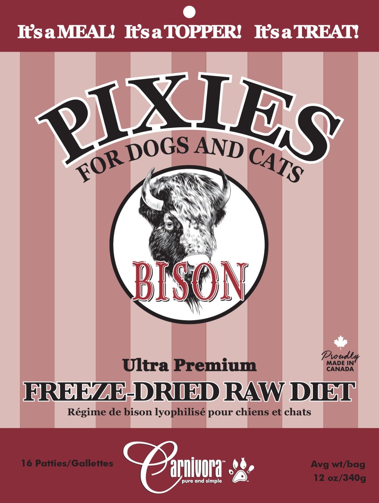 Pixies Bison Diet - Freeze Dried Raw Food - Carnivora - PetToba - Carnivora