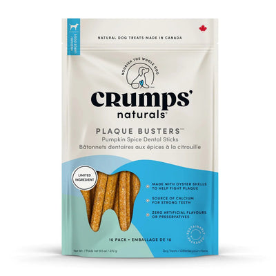 Plaque Busters Pumpkin Spice Dog Chew 7" - Crumps' Naturals - PetToba-Crumps' Naturals