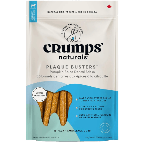 Plaque Busters Pumpkin Spice Dog Chew - Crumps' Naturals - PetToba - Crumps' Naturals