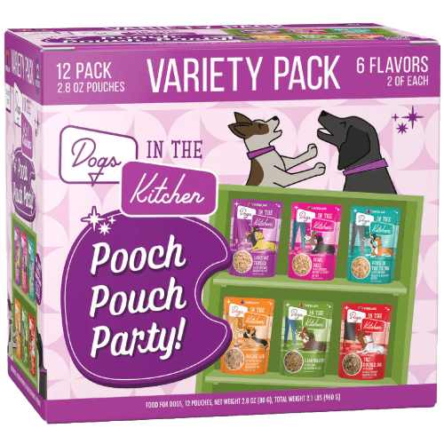 Pooch Pouch Party Variety Pack Dog Food Pouch 2.8 oz - Dogs in the Kitchen - PetToba - Dogs in the Kitchen