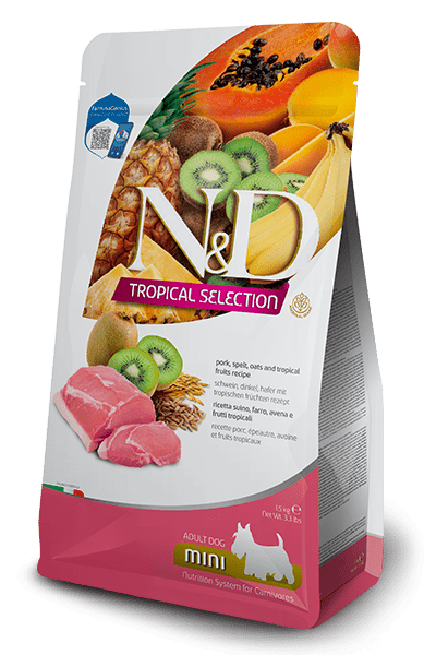 Pork, Spelt, Oats And Tropical Fruits Adult Mini - Dry Dog Food - Farmina - PetToba-Farmina