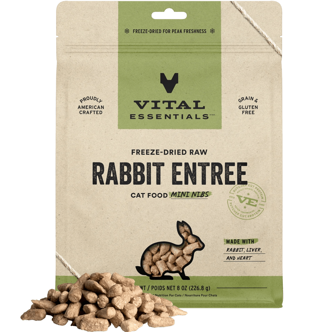 Rabbit Entree Mini Nibs Freeze - Dried Raw Cat Food - Vital Essentials - PetToba - Vital Essentials