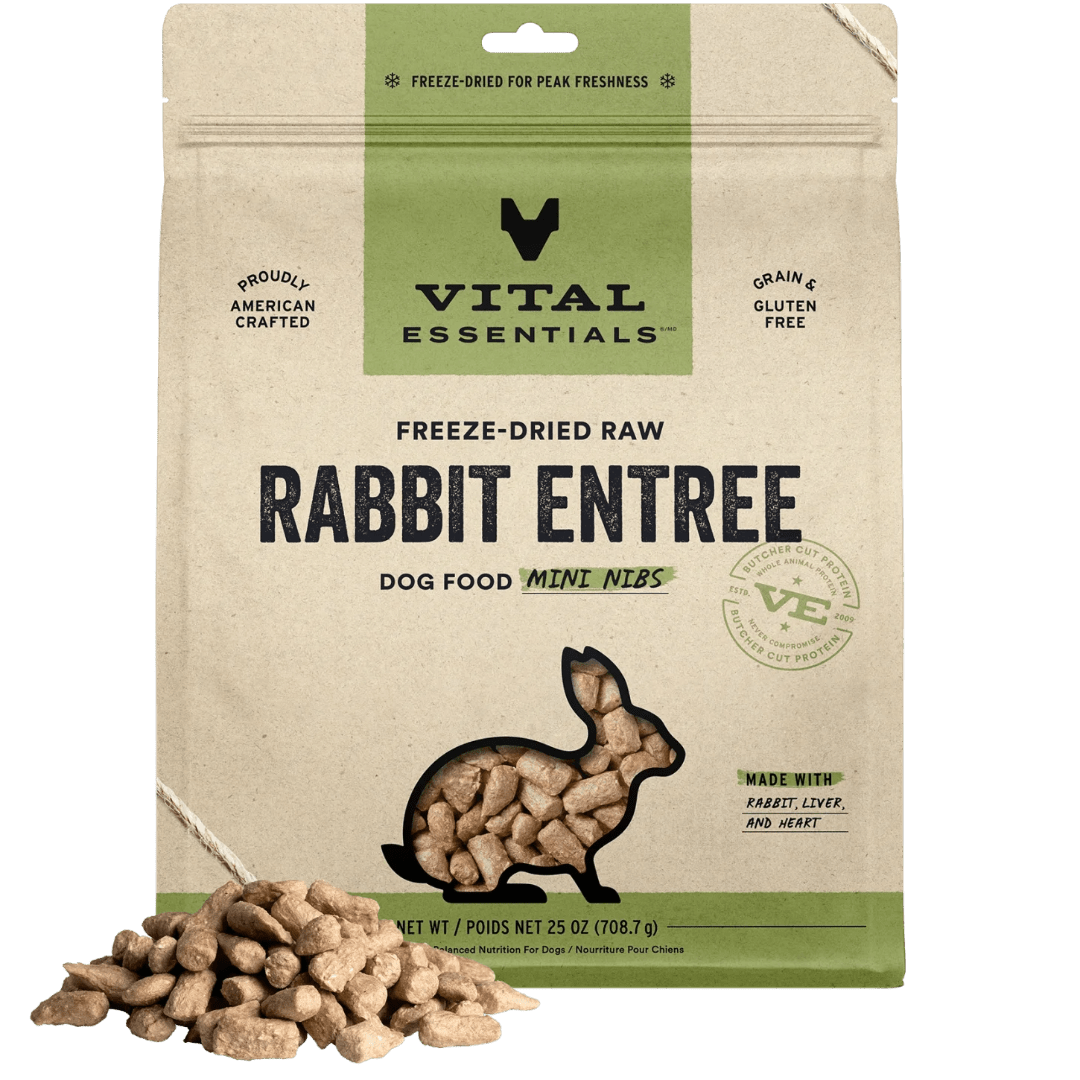 Rabbit Entree Mini Nibs Freeze - Dried Raw Dog Food - Vital Essentials - PetToba - Vital Essentials