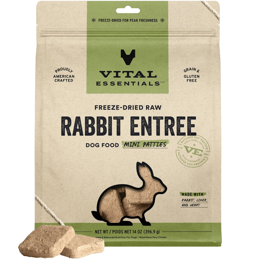 Rabbit Entree Mini Patties Freeze - Dried Raw Dog Food - Vital Essentials - PetToba - Vital Essentials